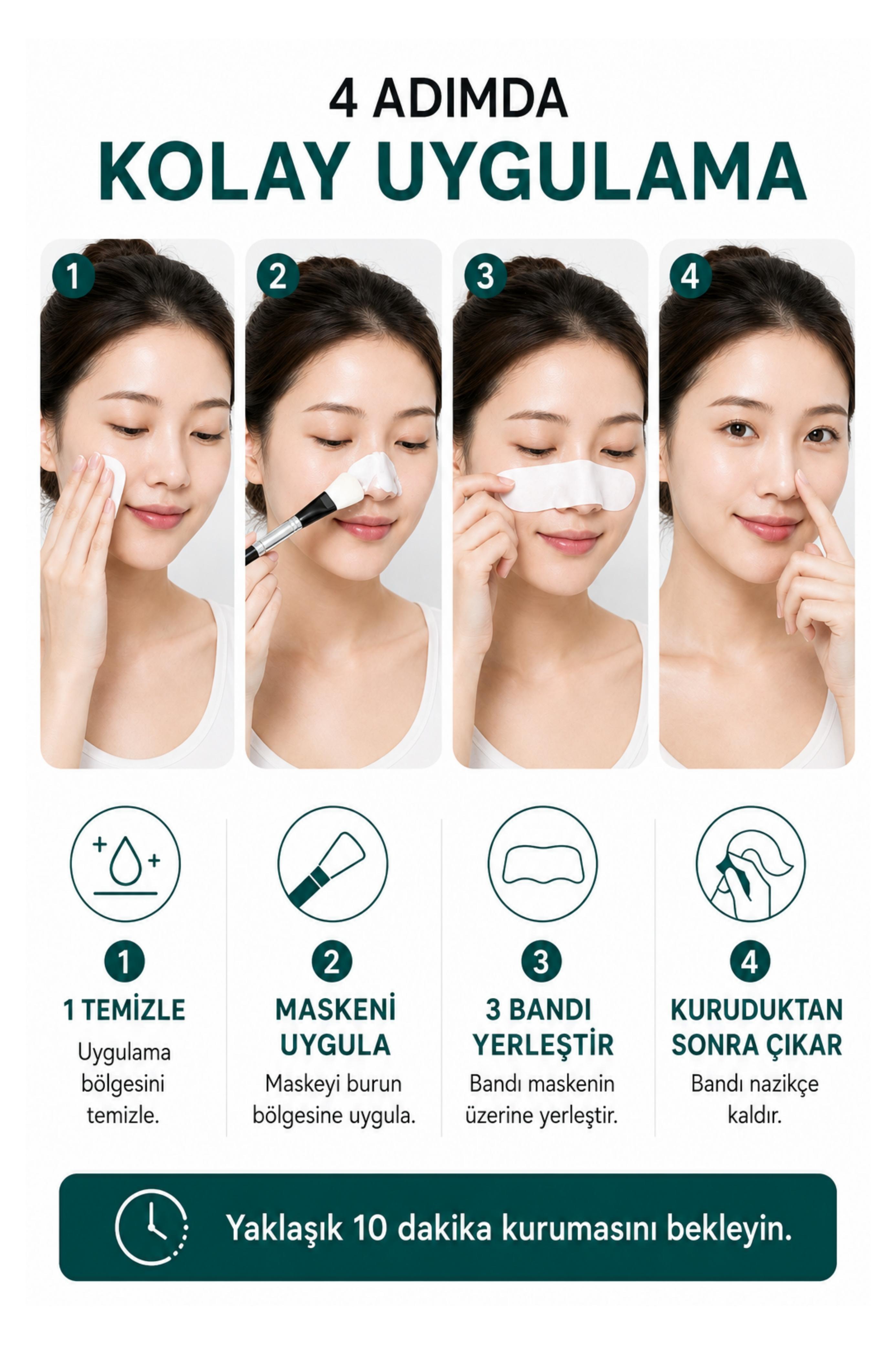 Siyah Nokta Maskesi & 60 Adet Siyah Nokta Bandı Nose Plants
