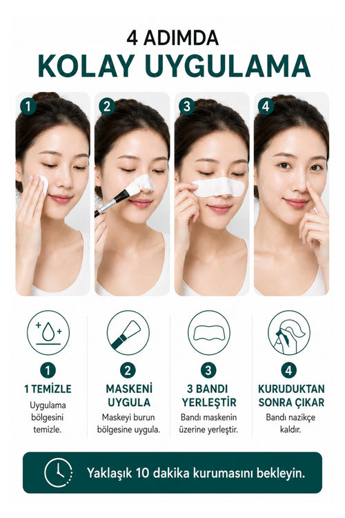 Siyah Nokta Maskesi & 60 Adet Siyah Nokta Bandı Nose Plants