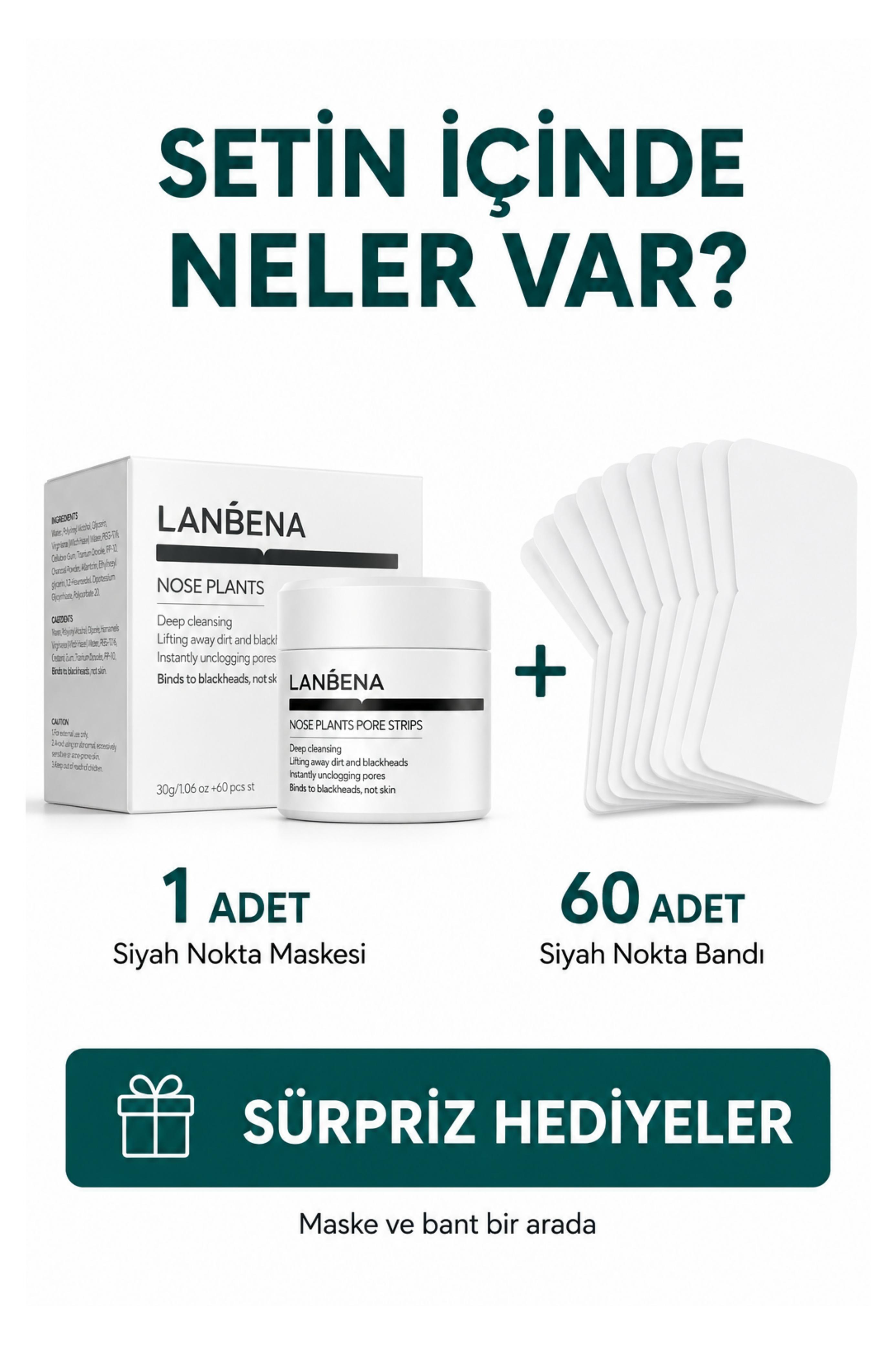 Siyah Nokta Maskesi & 60 Adet Siyah Nokta Bandı Nose Plants